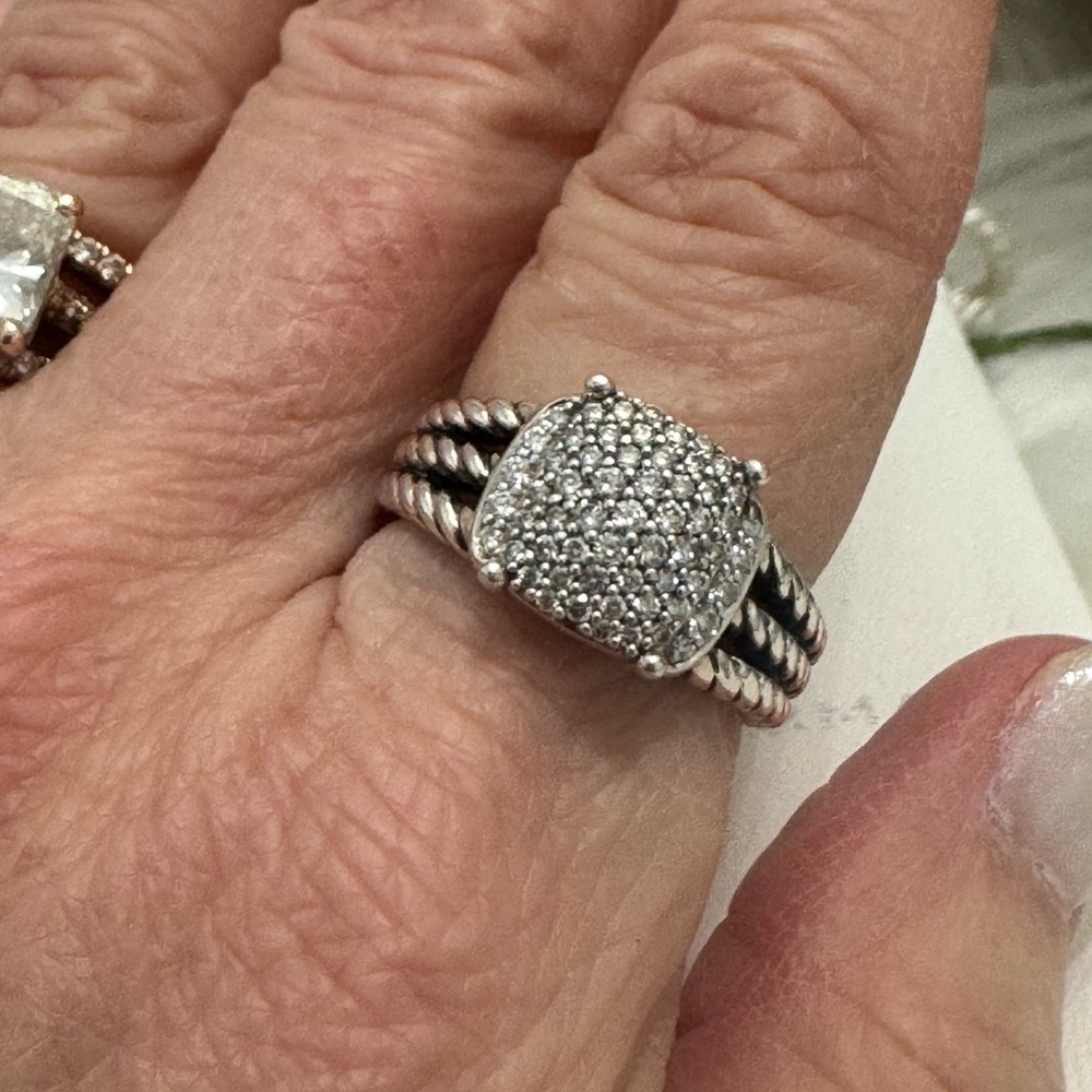 David Yurman .925 Diamond Petite Wheaton Ring - Picture 4 of 11